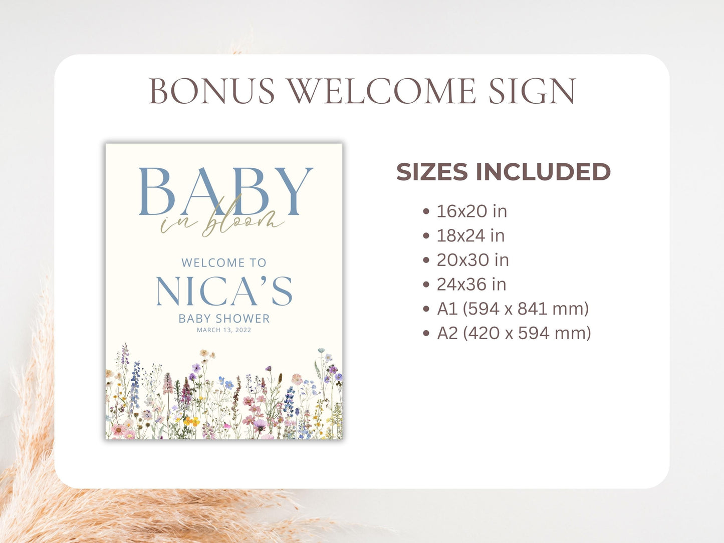 Baby in Bloom Baby Shower Invitation + RSVP Tracker