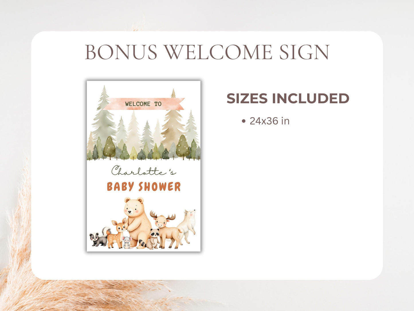 Oh Deer! Woodland Baby Shower Digital Invitation + RSVP Tracker