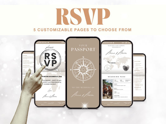 Editable Plane Ticket Wedding Invitation