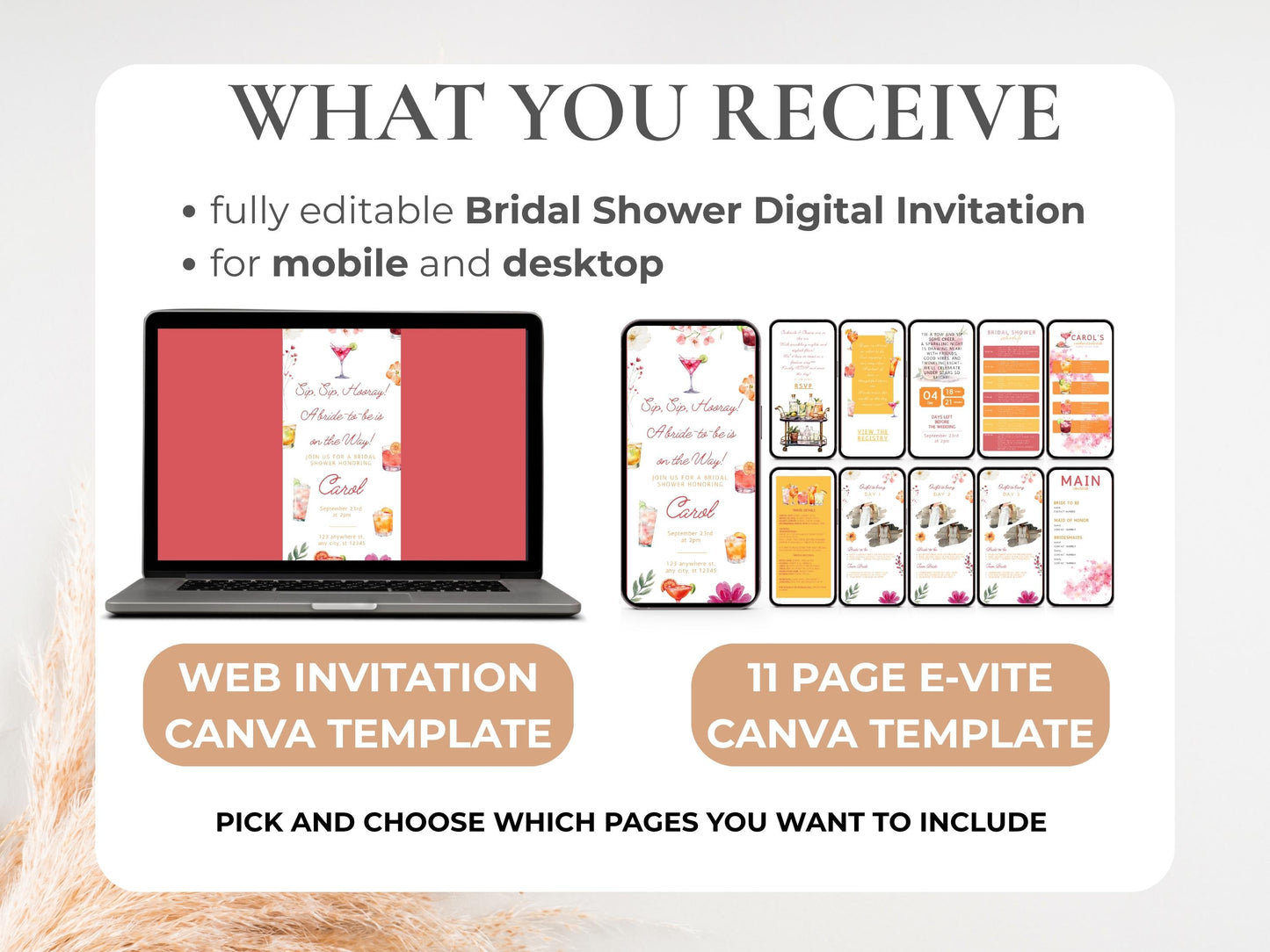 Sip Sip Hooray - A bride to be is on her way! Invitation