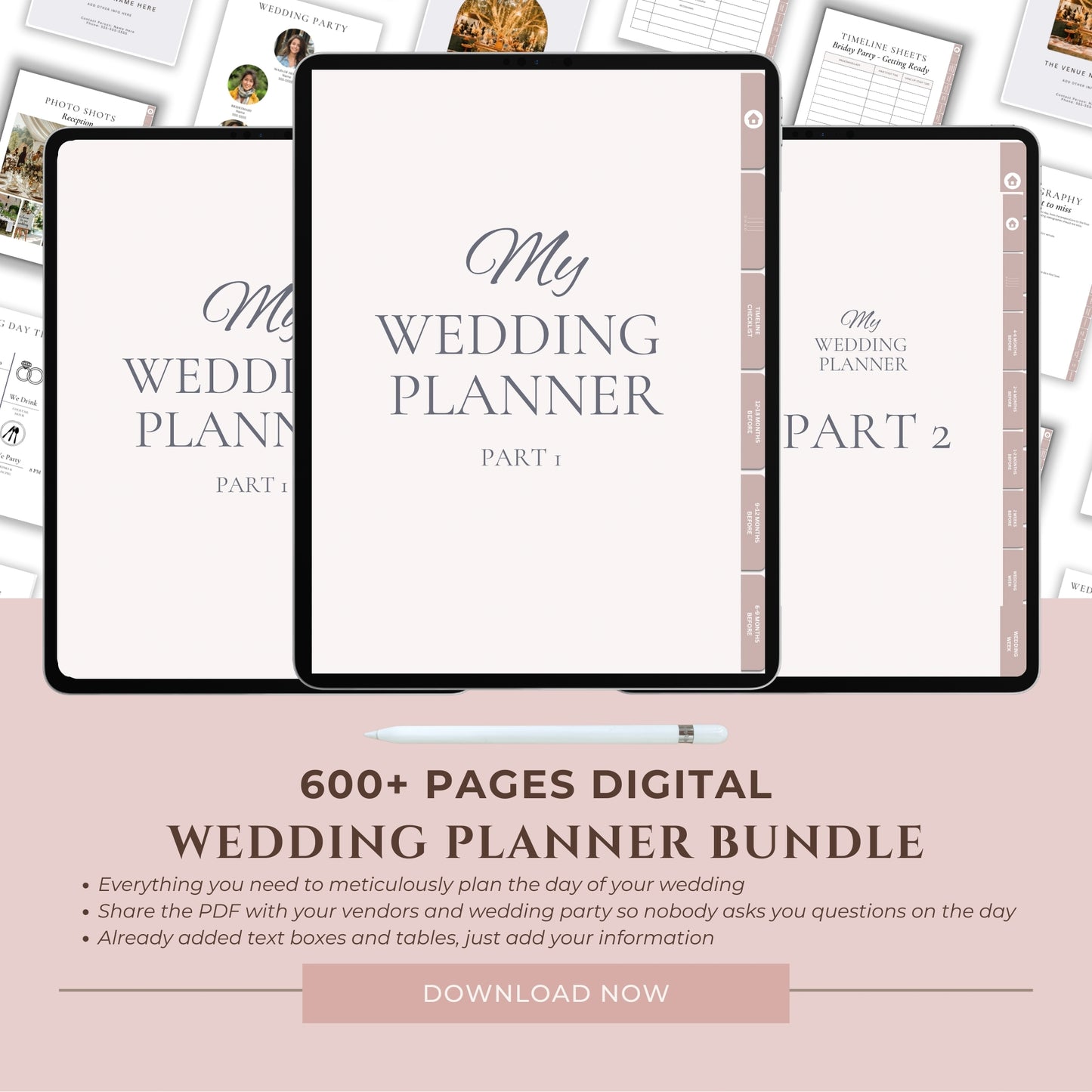 Goodnotes & Notability Digital 600 Page Wedding Planner Bundle