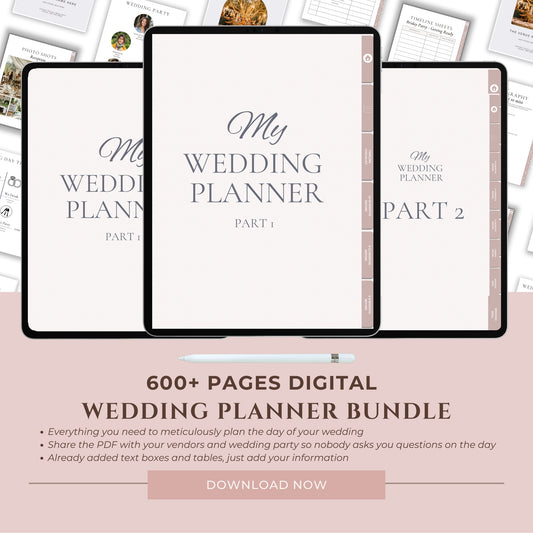 Goodnotes & Notability Digital 600 Page Wedding Planner Bundle