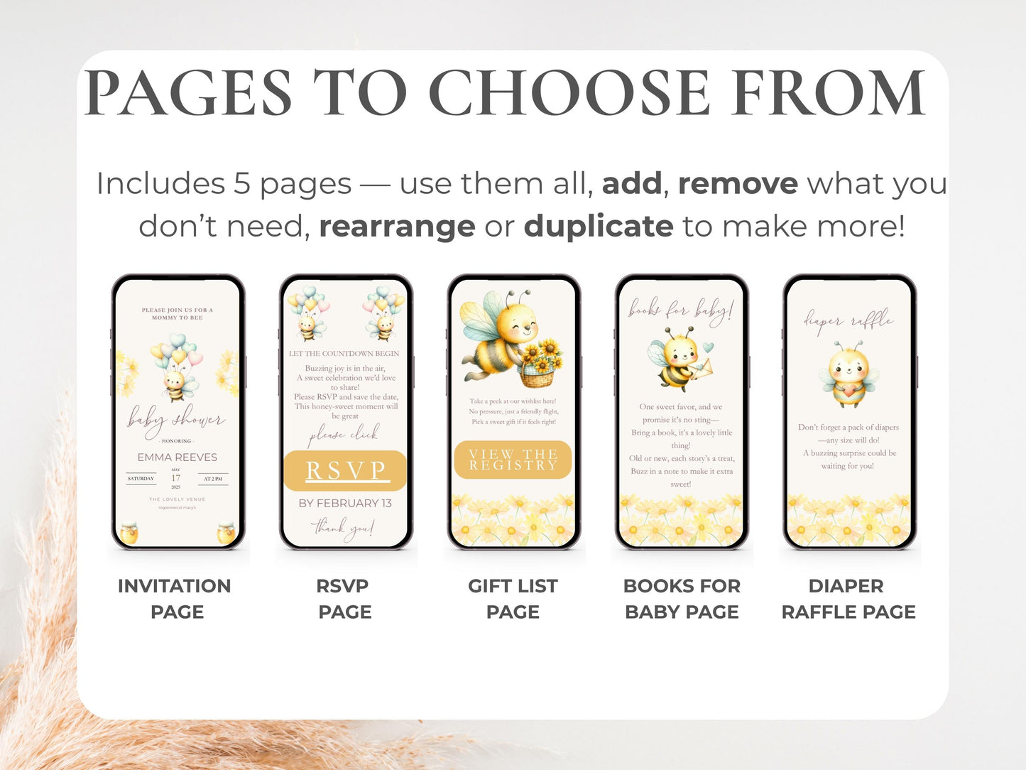 Mommy to Bee Baby Shower Invitation – Digital Invite with Online RSVP