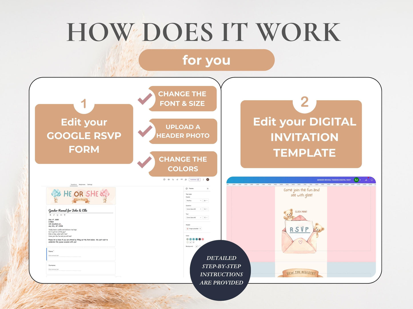 We Can Bearly Wait Gender Reveal Invitation + RSVP Tracker