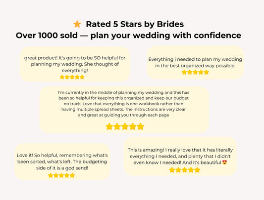 All-In-One 42 TABS PRO Wedding Planner Spreadsheet