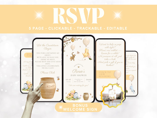 Winnie The Pooh Baby Shower Invitation