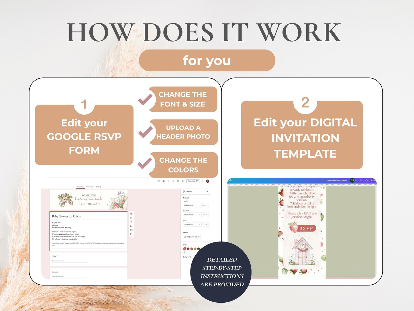 Strawberry Baby Shower Digital Invitation + RSVP Tracker