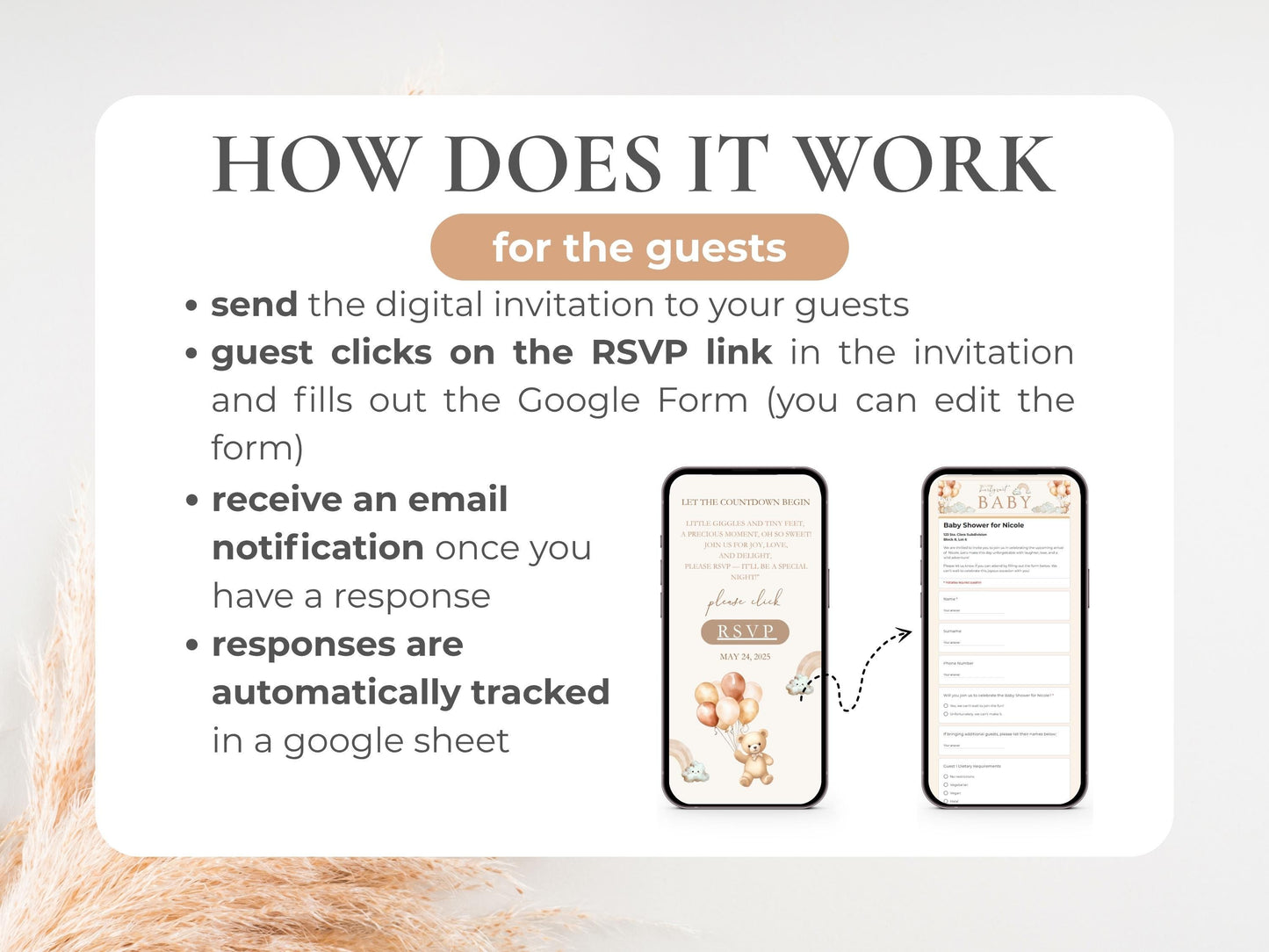 We Can Bearly Wait Gender Neutral Teddy Bear Baby Shower Invitation + RSVP Tracker