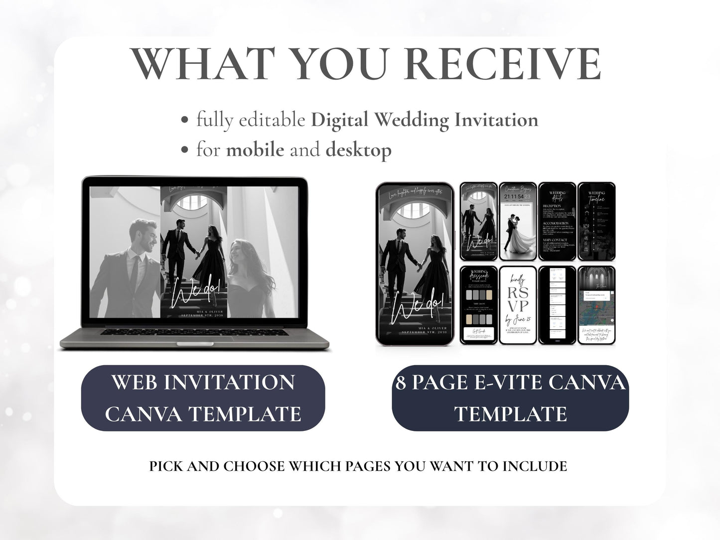 Minimalist Wedding Invitation Template + Trackable RSVP