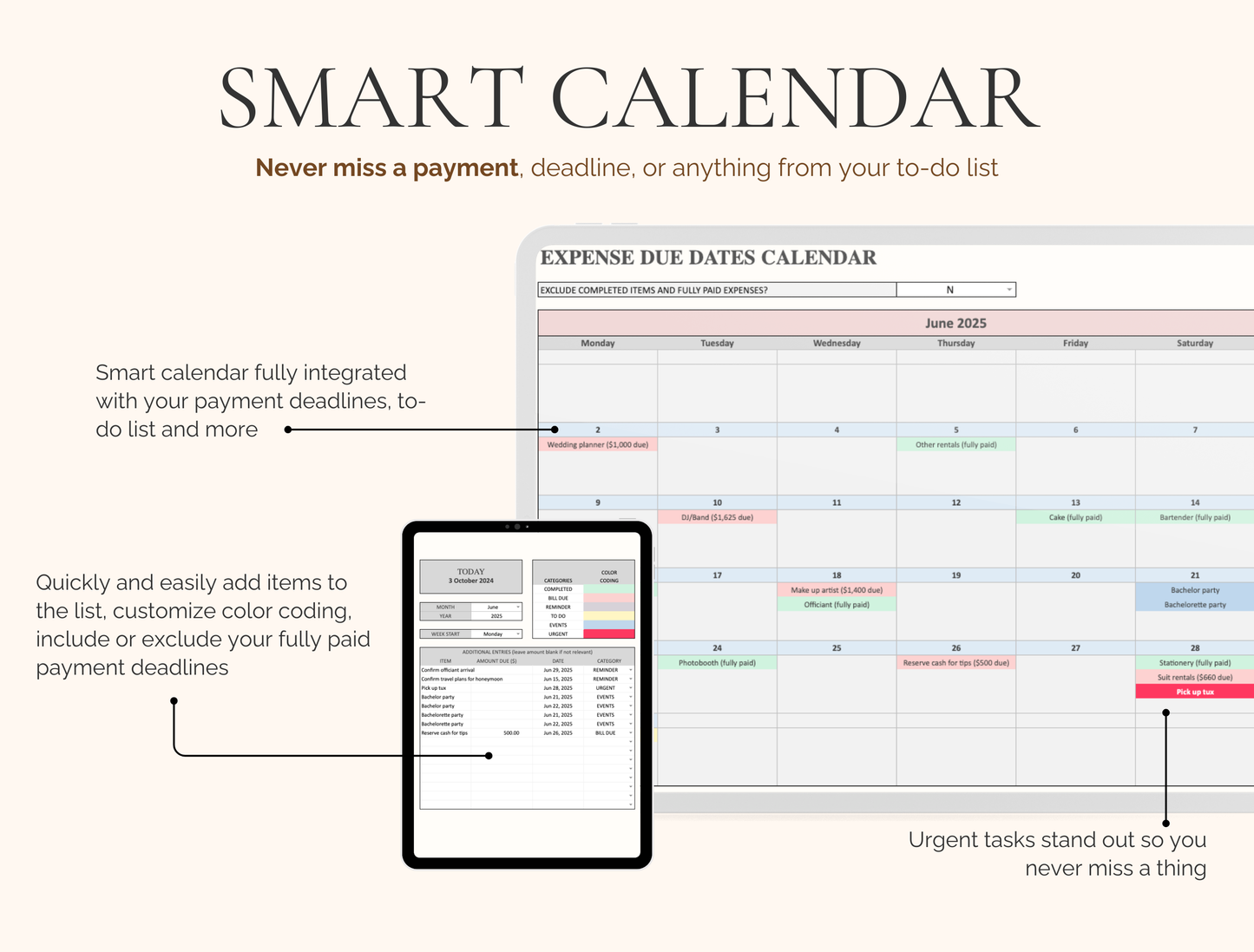 CORE Essentials Wedding Planner Spreadsheet