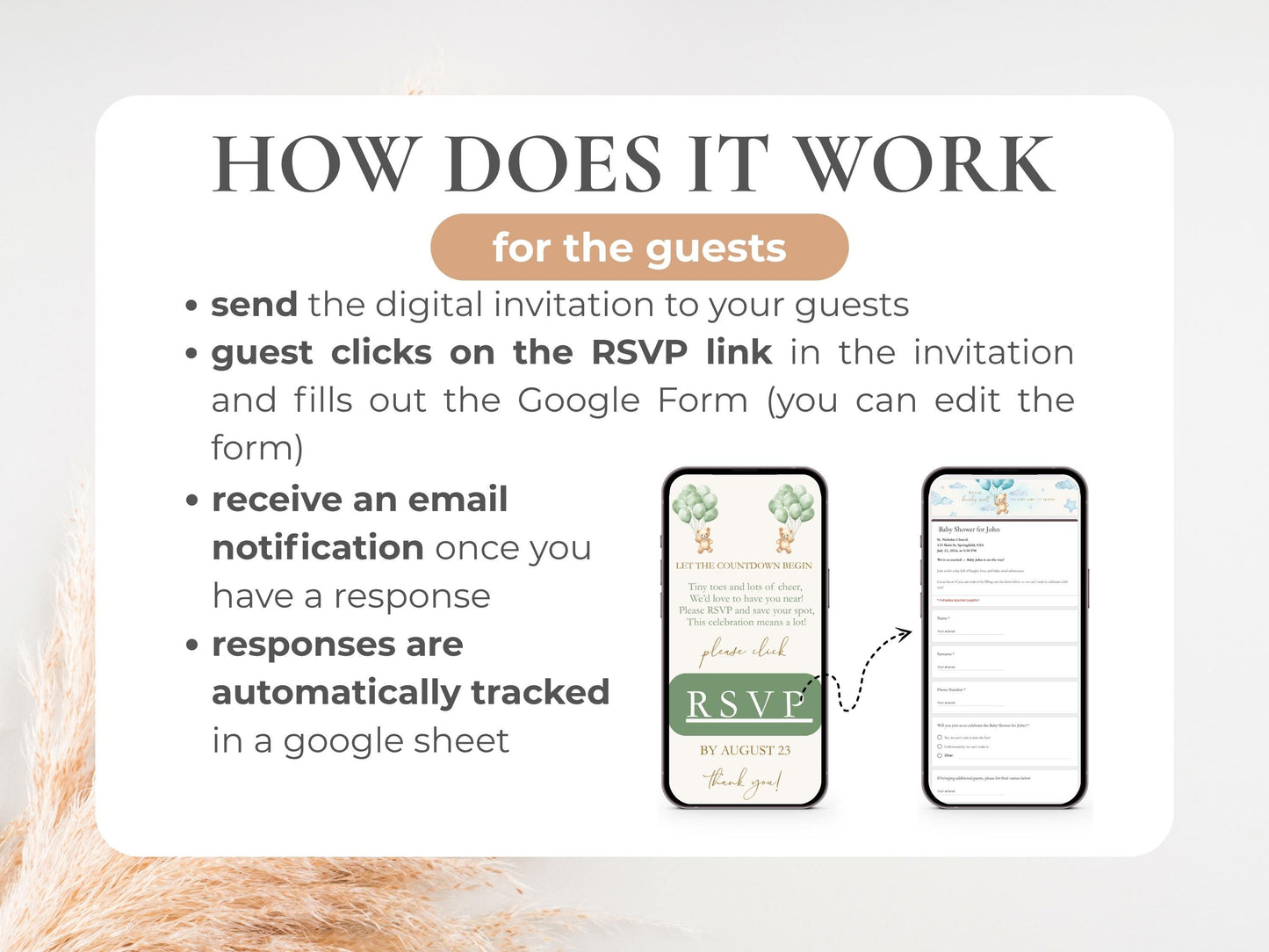 Green Teddy Bear Baby Shower Invitation + RSVP Tracker
