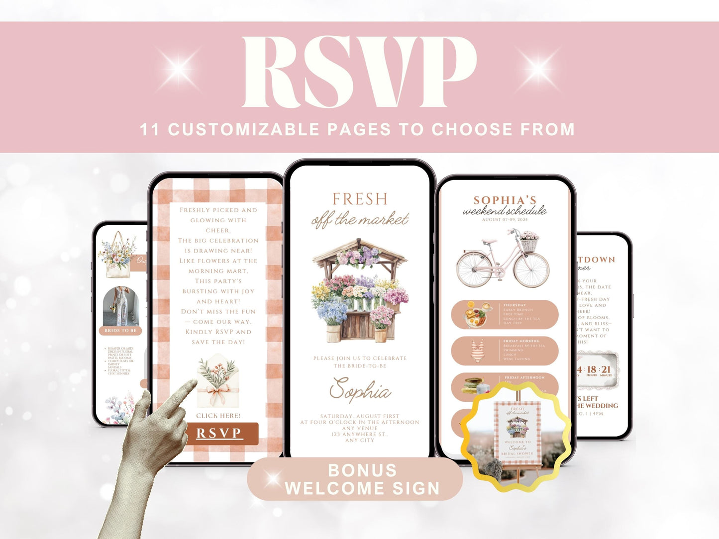 Rustic Boho “She’s Off the Market” Digital Invite – Online RSVP