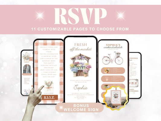 Rustic Boho “She’s Off the Market” Digital Invite – Online RSVP