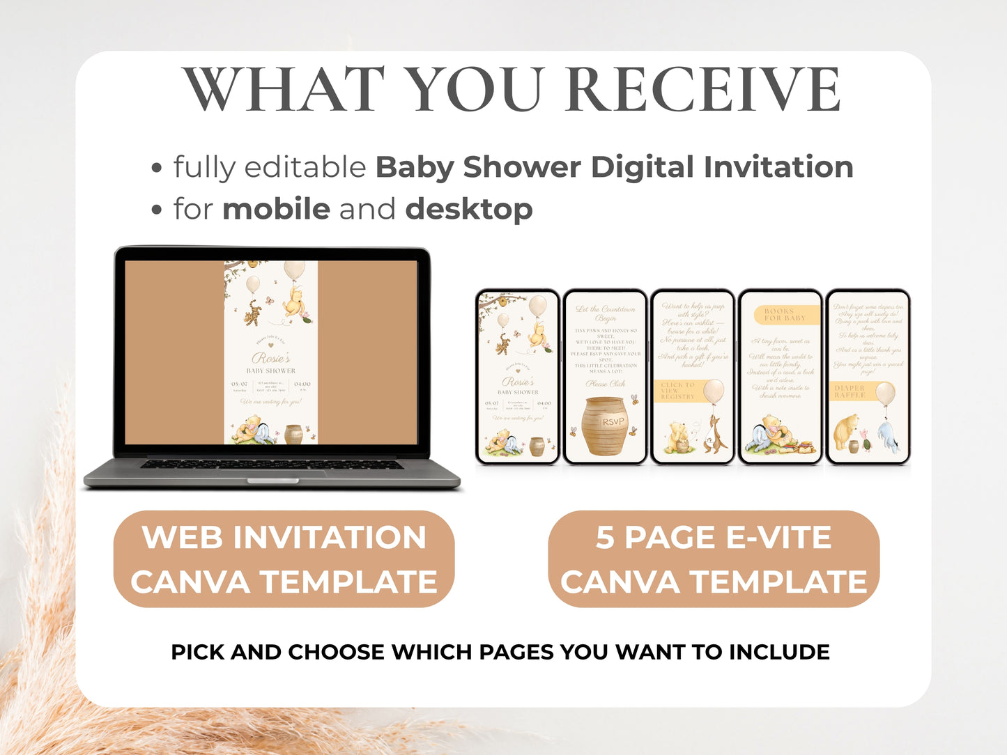 Winnie The Pooh Baby Shower Invitation