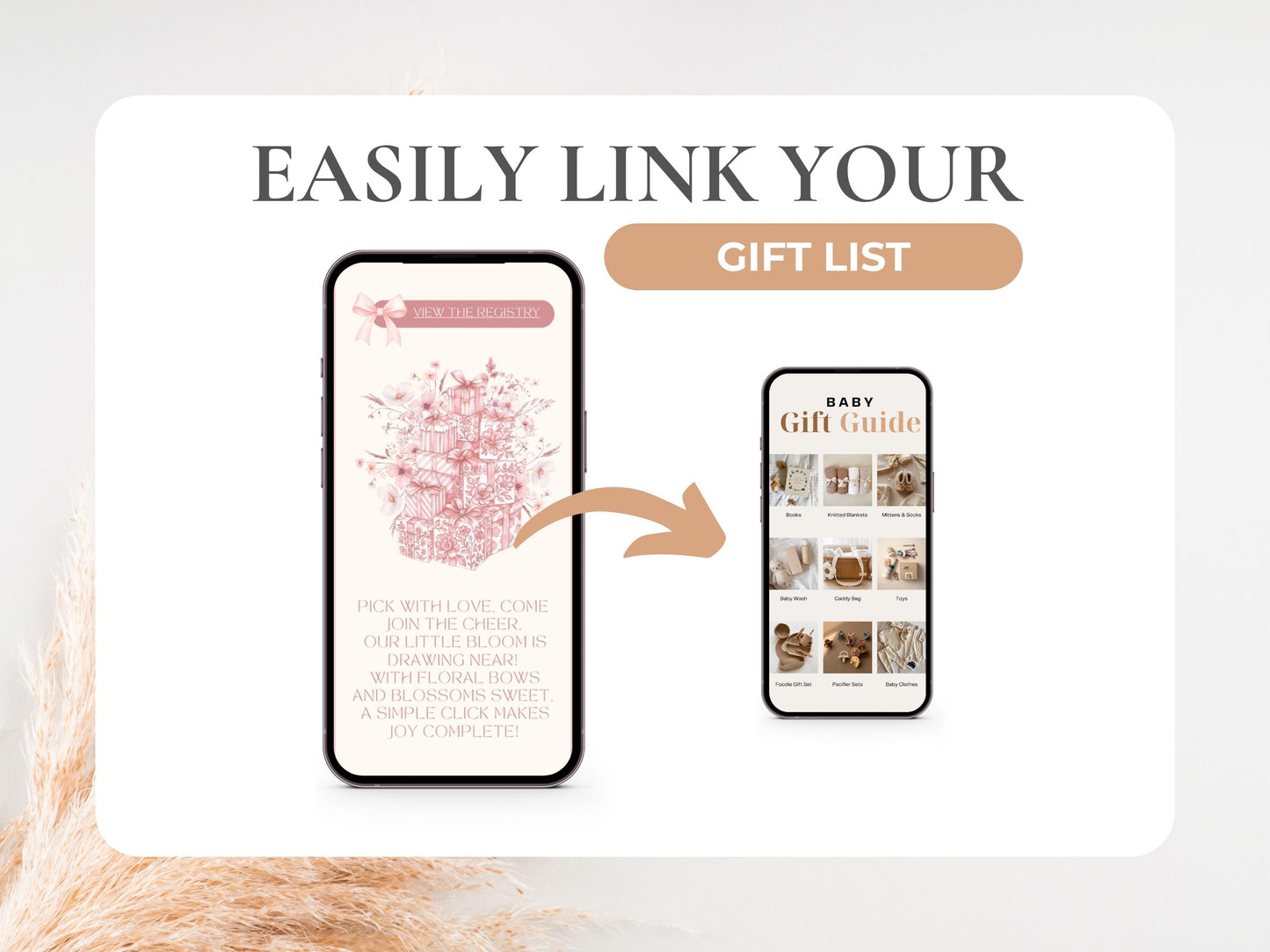 Pink Bow Baby Shower Digital Invitation + RSVP Tracker