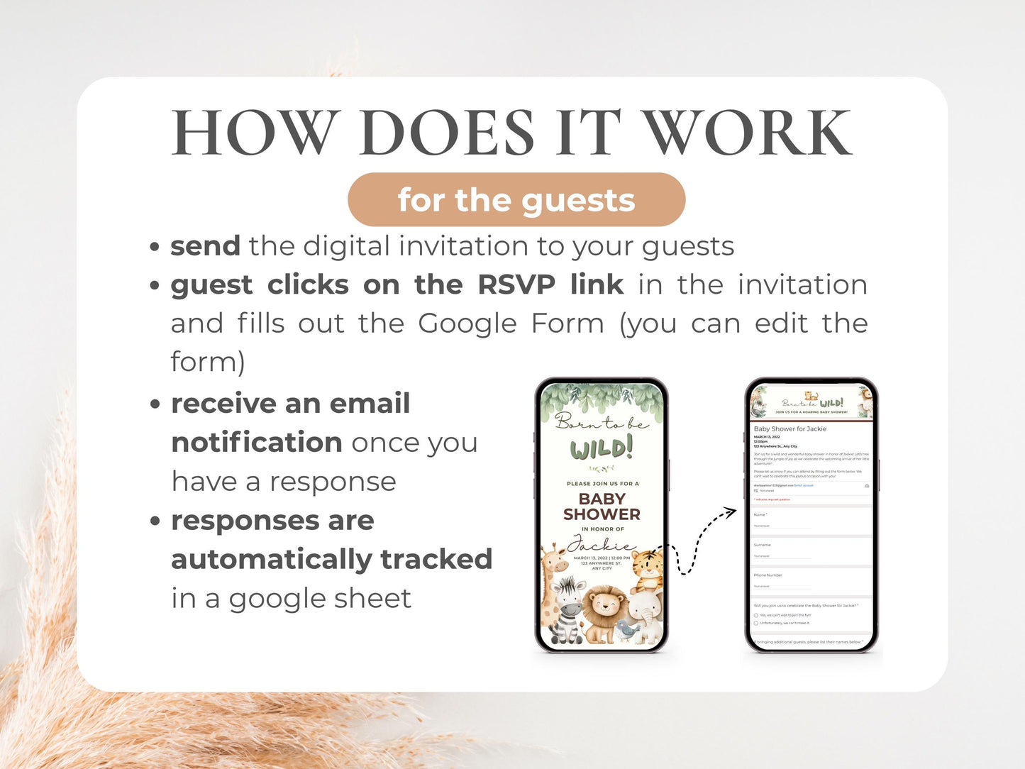 Jungle Safari Baby Shower Digital Invitation + RSVP Tracker