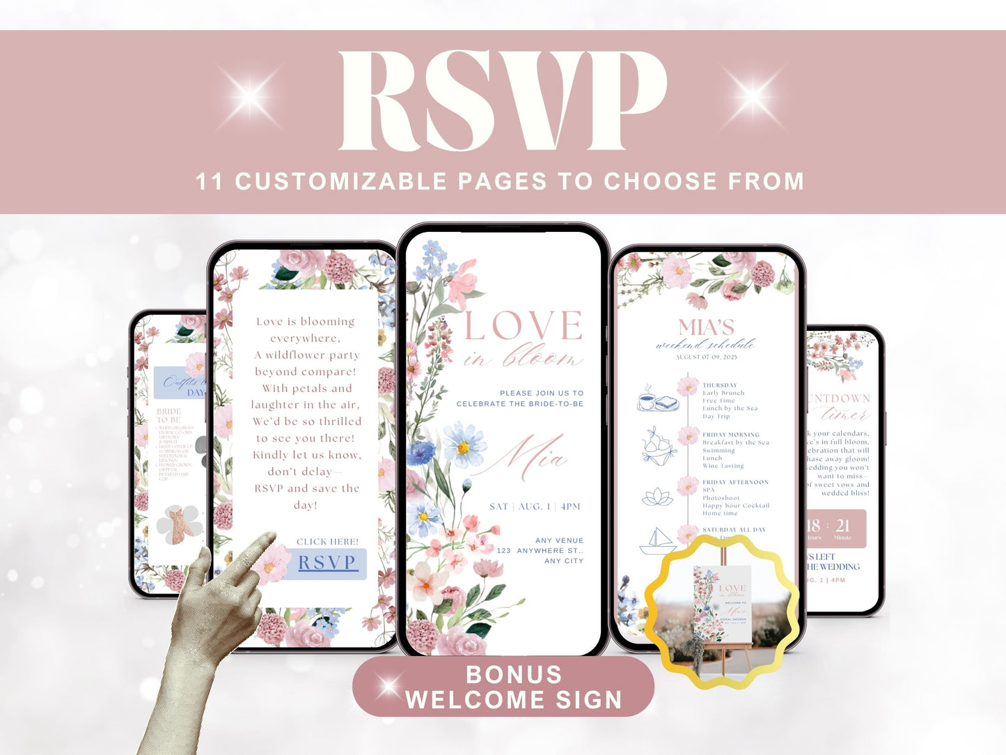 Floral Bridal Shower Invitation Template