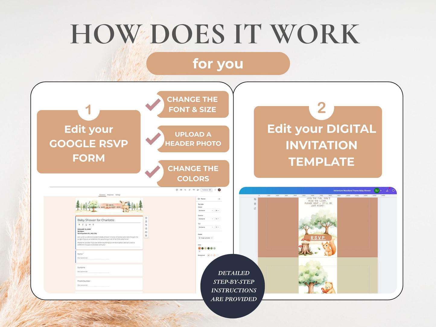 Oh Deer! Woodland Baby Shower Digital Invitation + RSVP Tracker