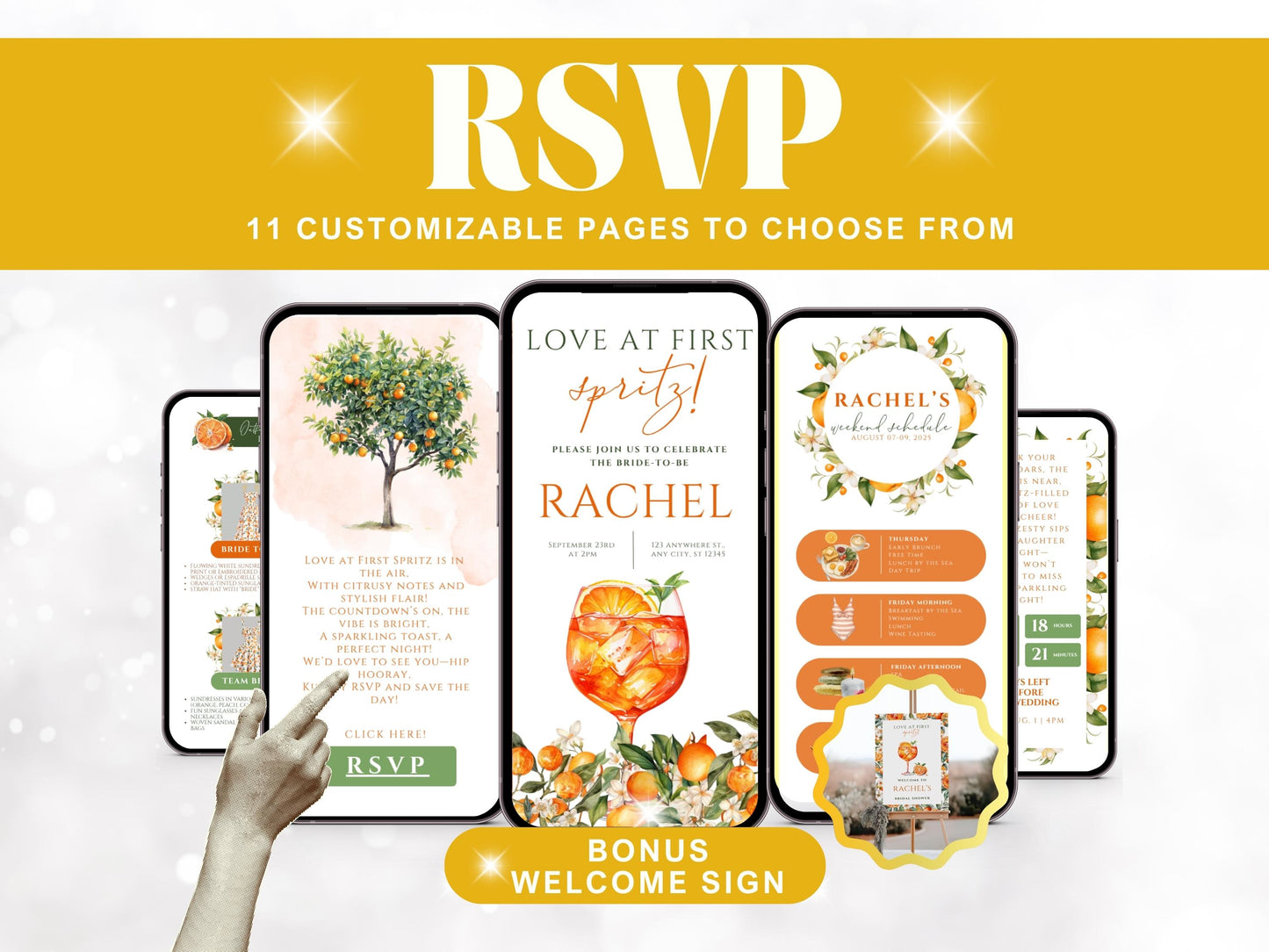 Love at First Spritz Bachelorette Invitation