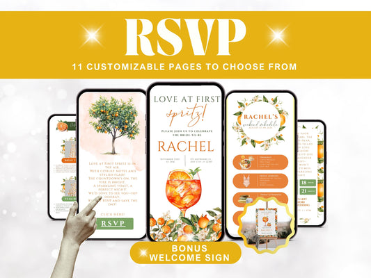 Love at First Spritz Bachelorette Invitation
