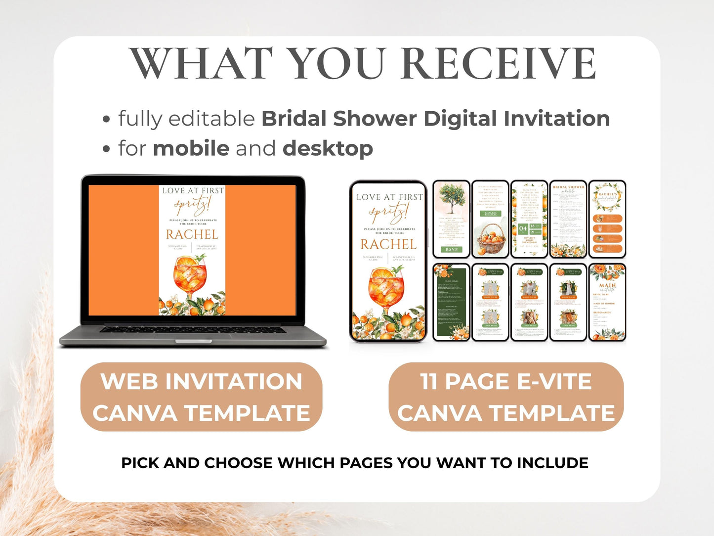 Love at First Spritz Bachelorette Invitation