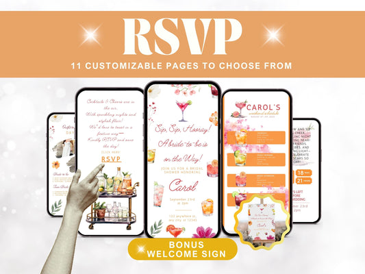 Sip Sip Hooray - A bride to be is on her way! Invitation
