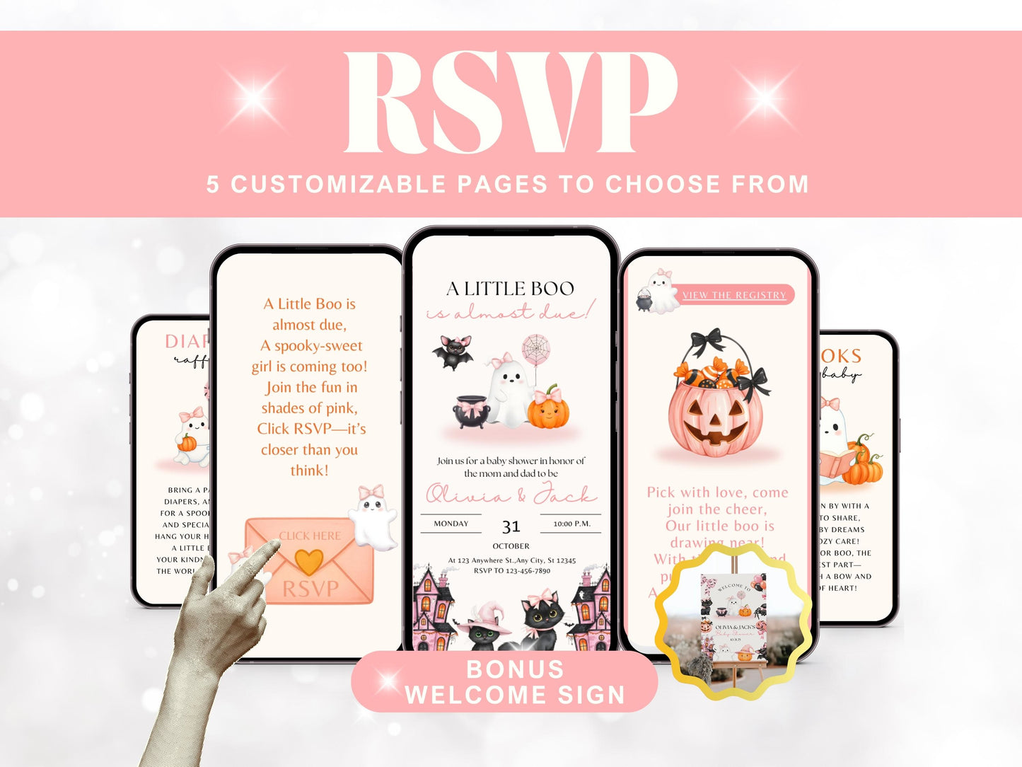 Halloween Baby Shower Invitation – “Little Boo is Almost Due”