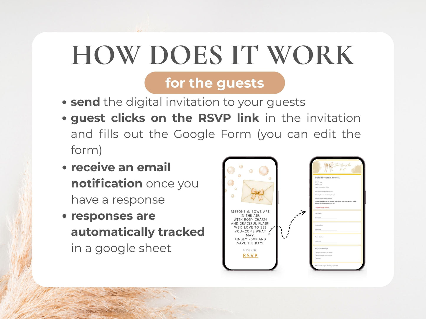 Gold Bow Bridal Shower Invitation