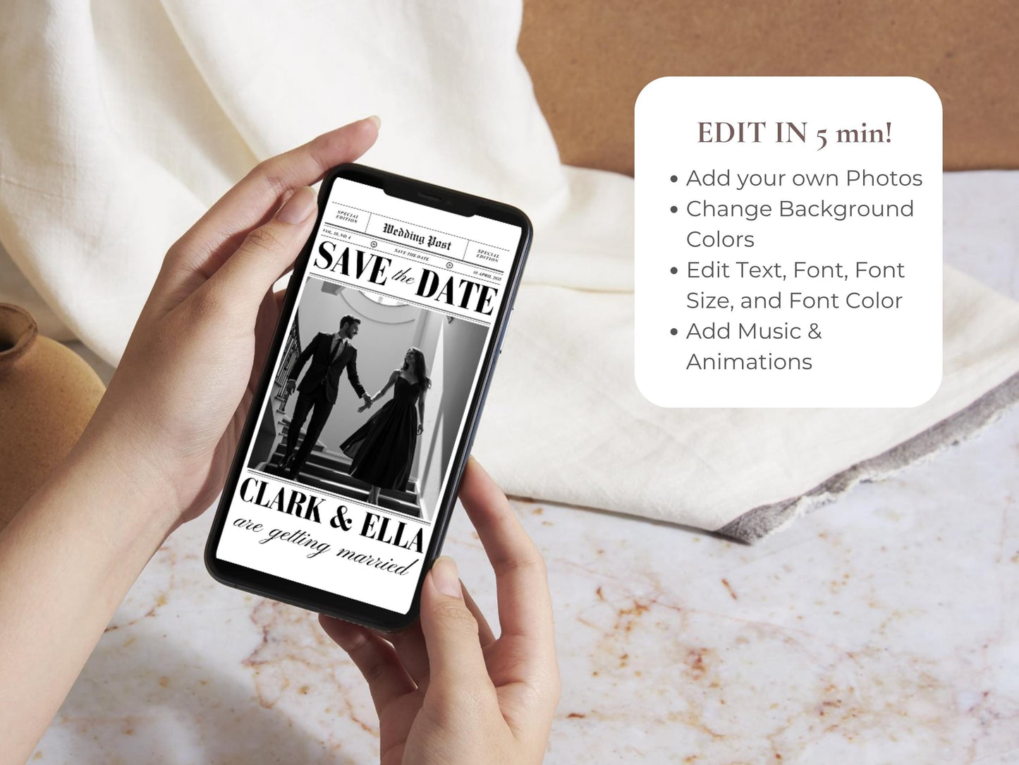 Digital Newspaper Engagement Announcement Template