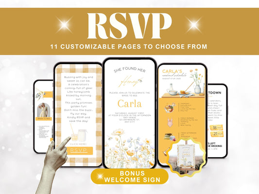 Bride to Bee Weekend Planner | Modern Honey Bridal Invitation