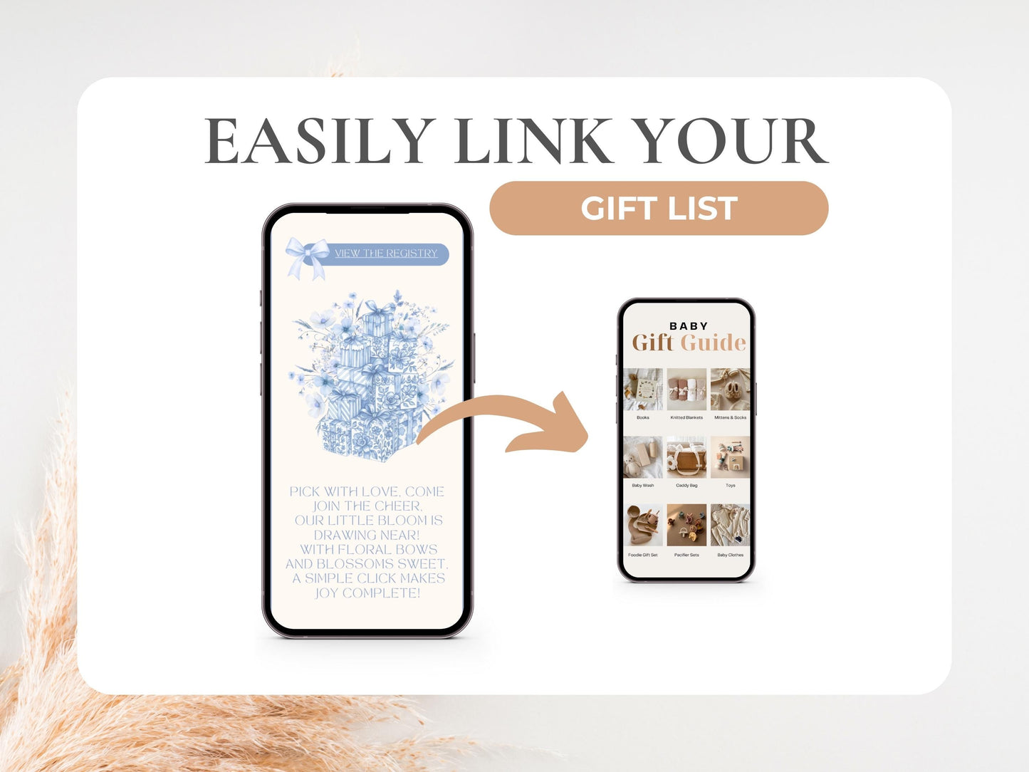 Blue Bow Baby Shower Digital Invitation + RSVP Tracker