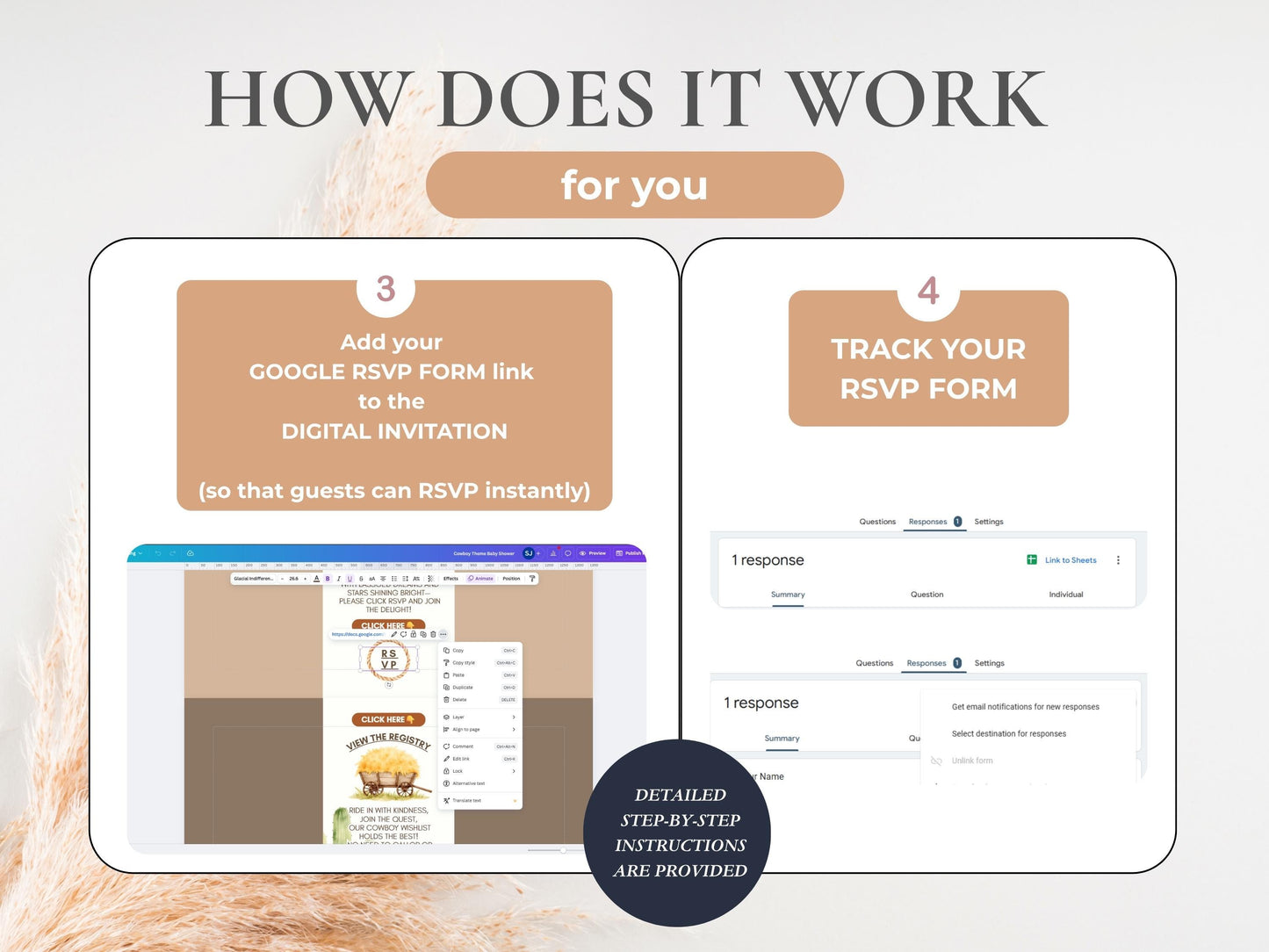 A Little Cowboy Is On The Way Baby Shower Digital Invitation + RSVP Tracker