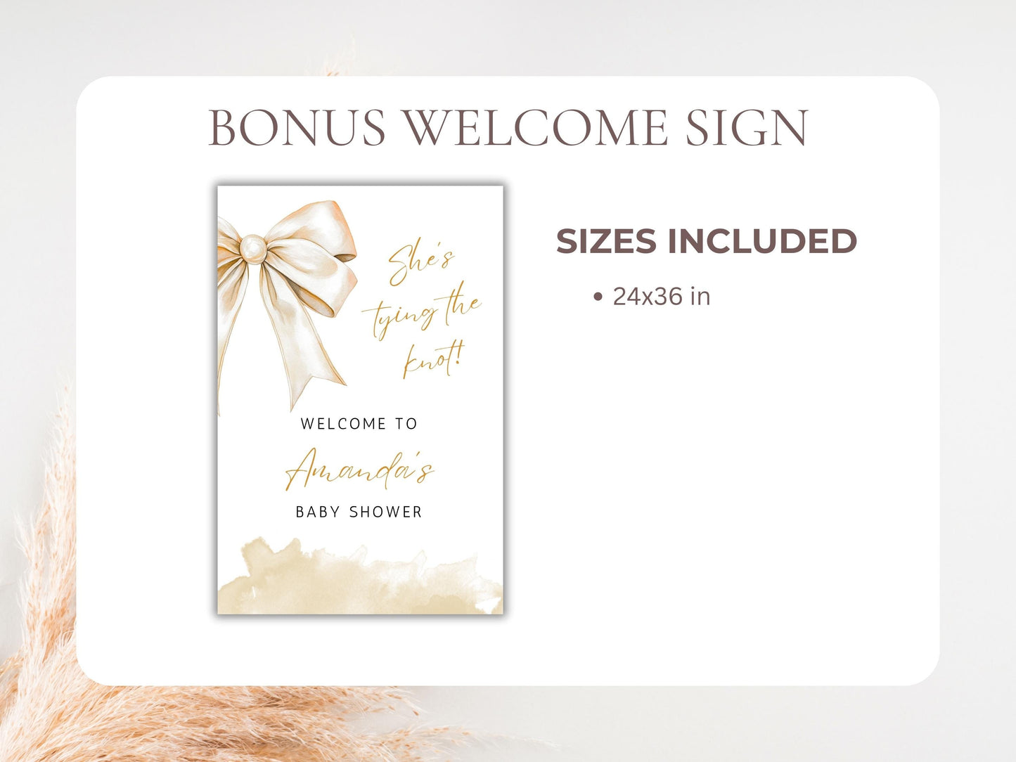 Gold Bow Bridal Shower Invitation