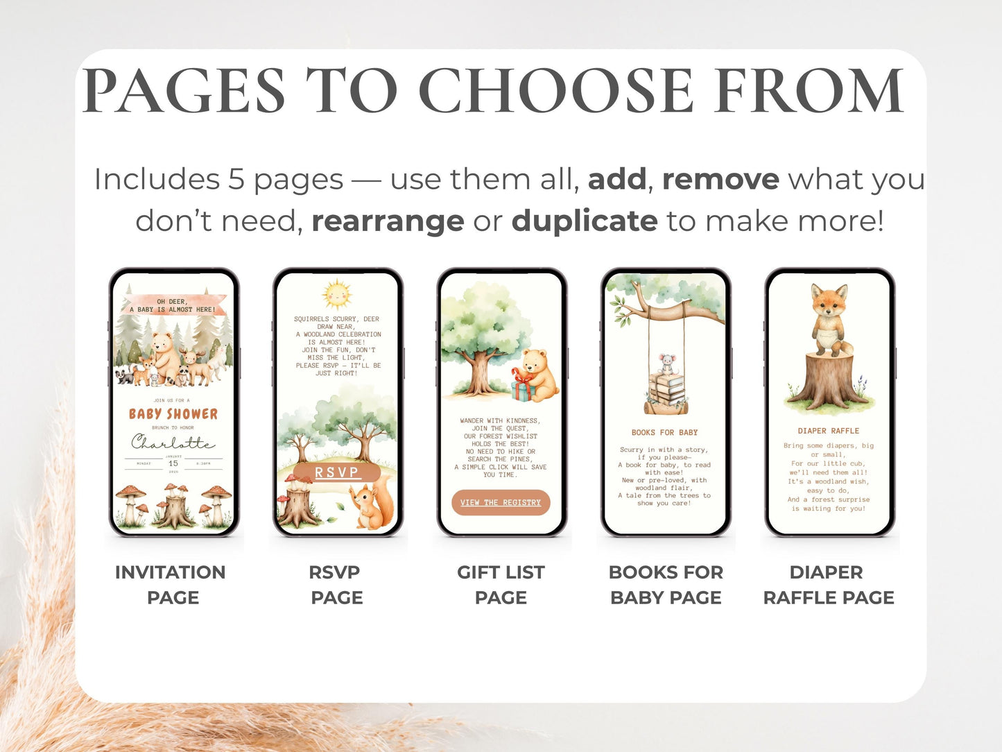Oh Deer! Woodland Baby Shower Digital Invitation + RSVP Tracker