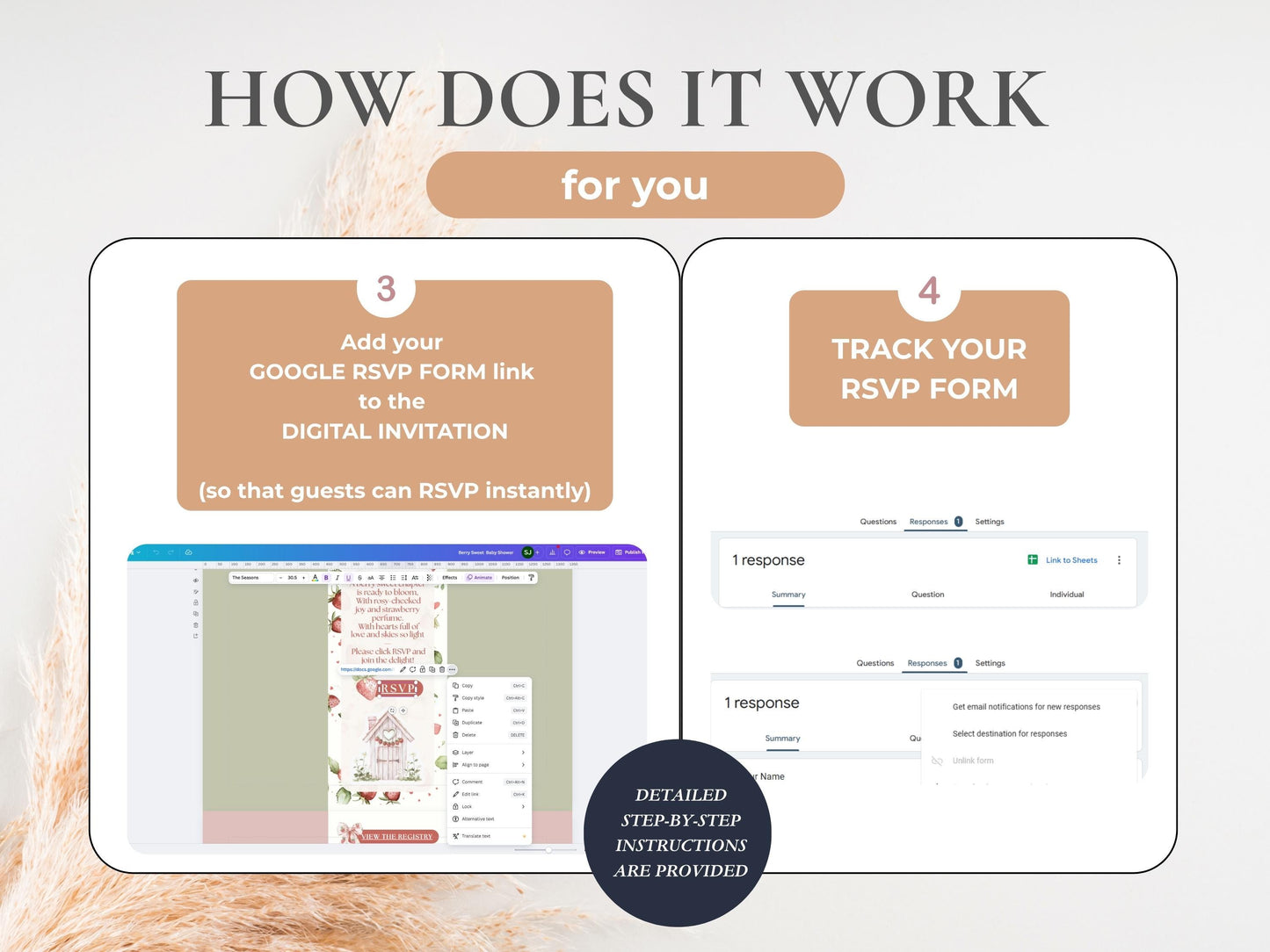 Strawberry Baby Shower Digital Invitation + RSVP Tracker