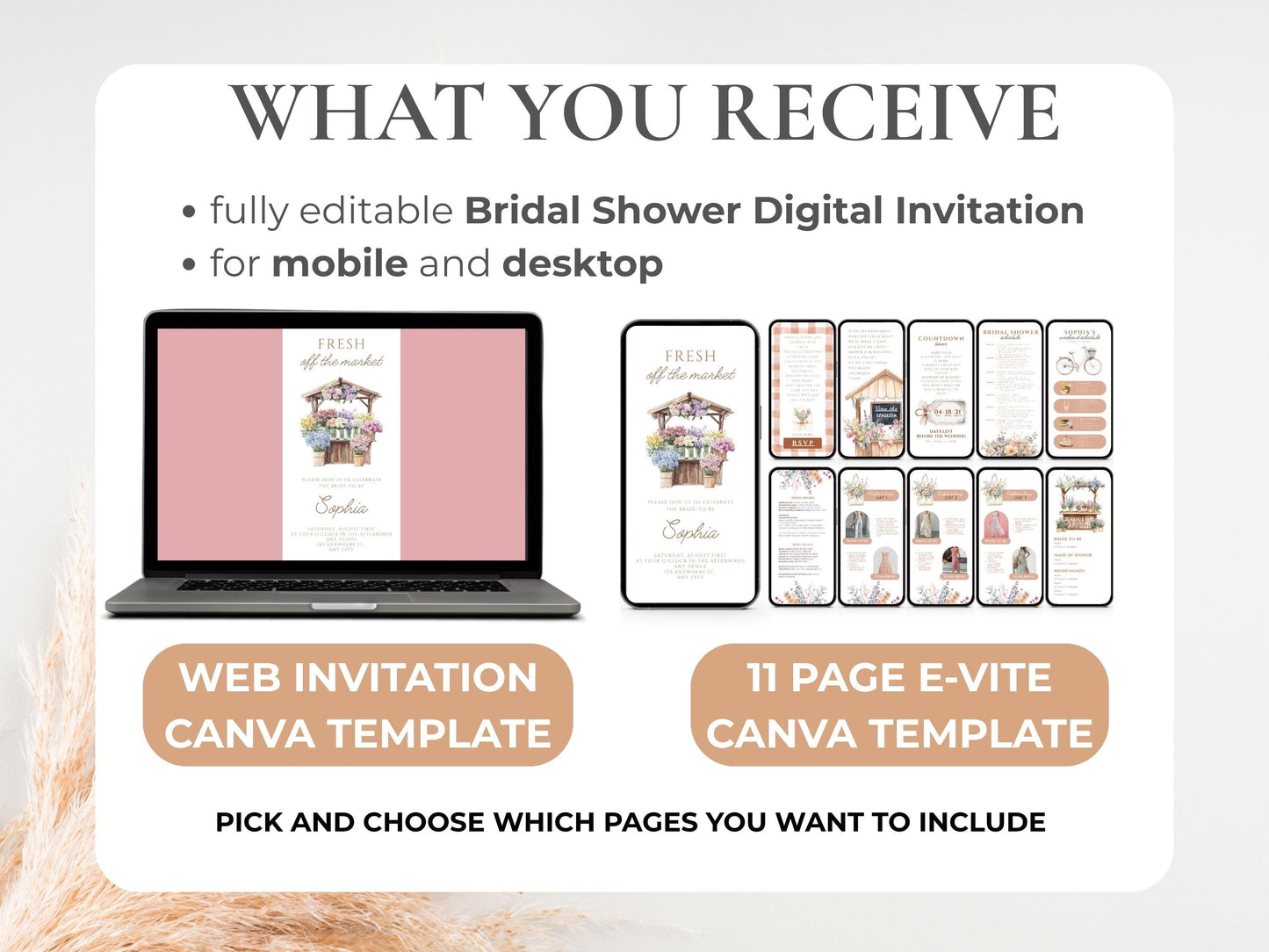 Rustic Boho “She’s Off the Market” Digital Invite – Online RSVP
