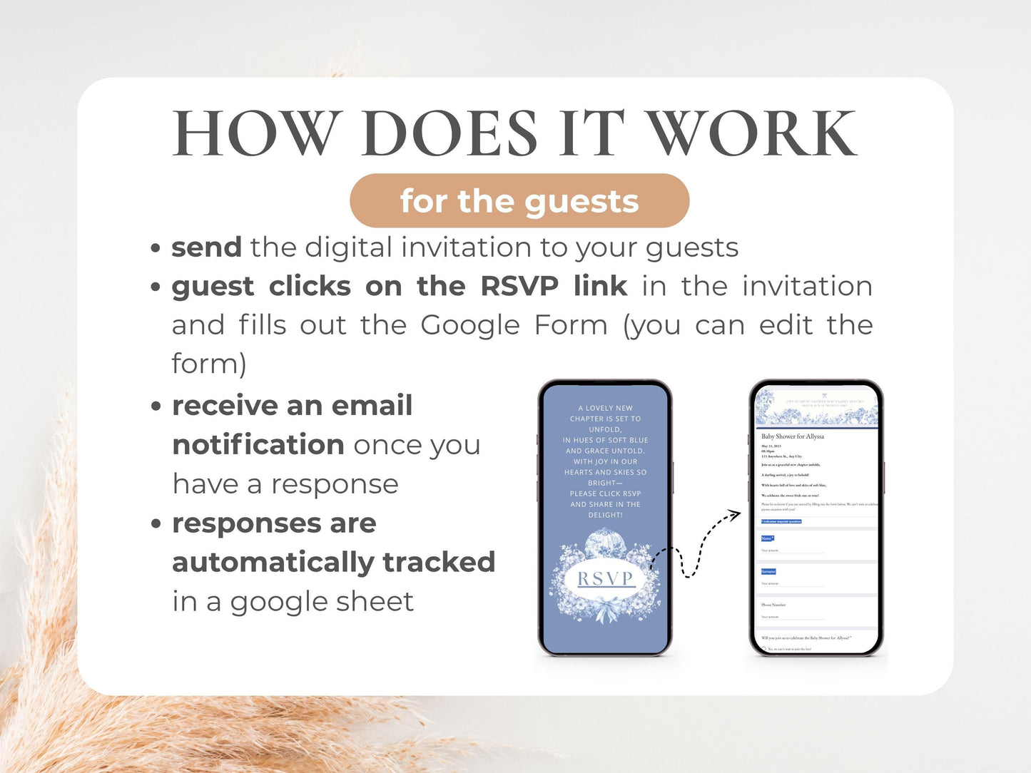 Blue Toile Safari Baby Shower Digital Invitation with RSVP Tracking