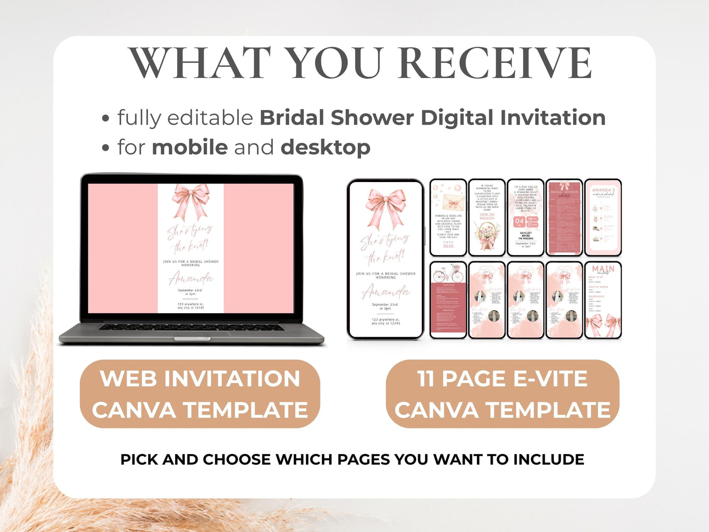 Blush Pink Bridal Shower Invitation
