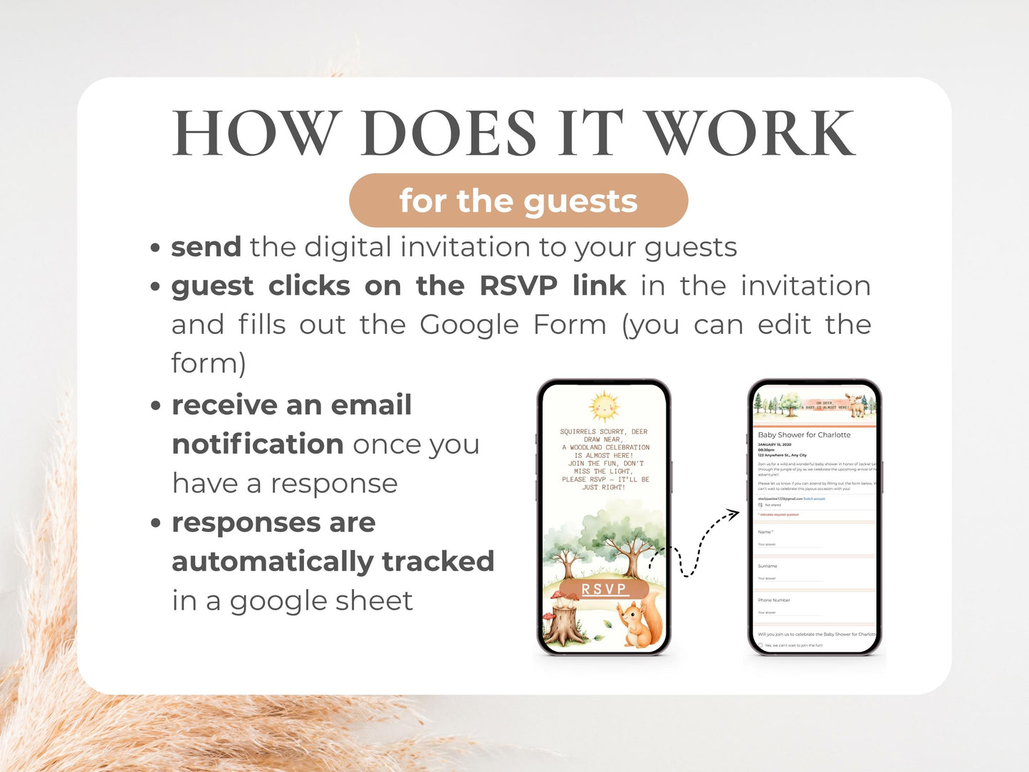 Oh Deer! Woodland Baby Shower Digital Invitation + RSVP Tracker
