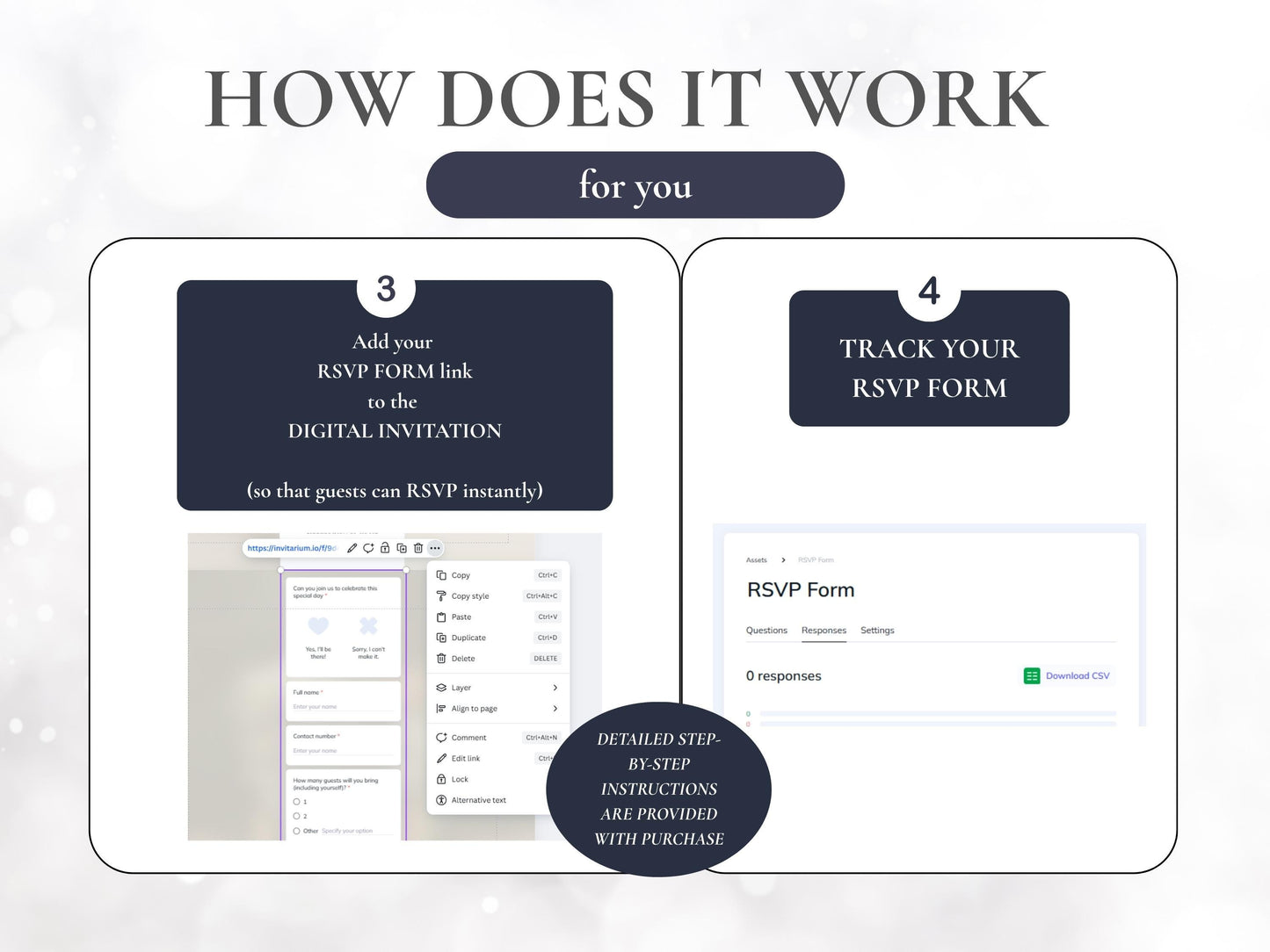 Minimalist Wedding Invitation Template + Trackable RSVP