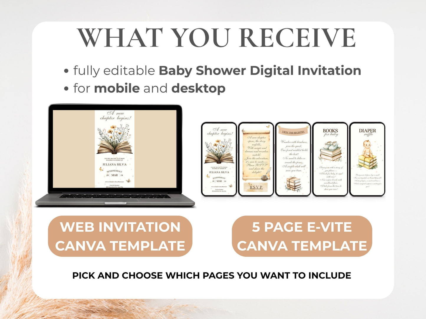 Once Upon a Baby Shower Digital Invitation + RSVP Tracker