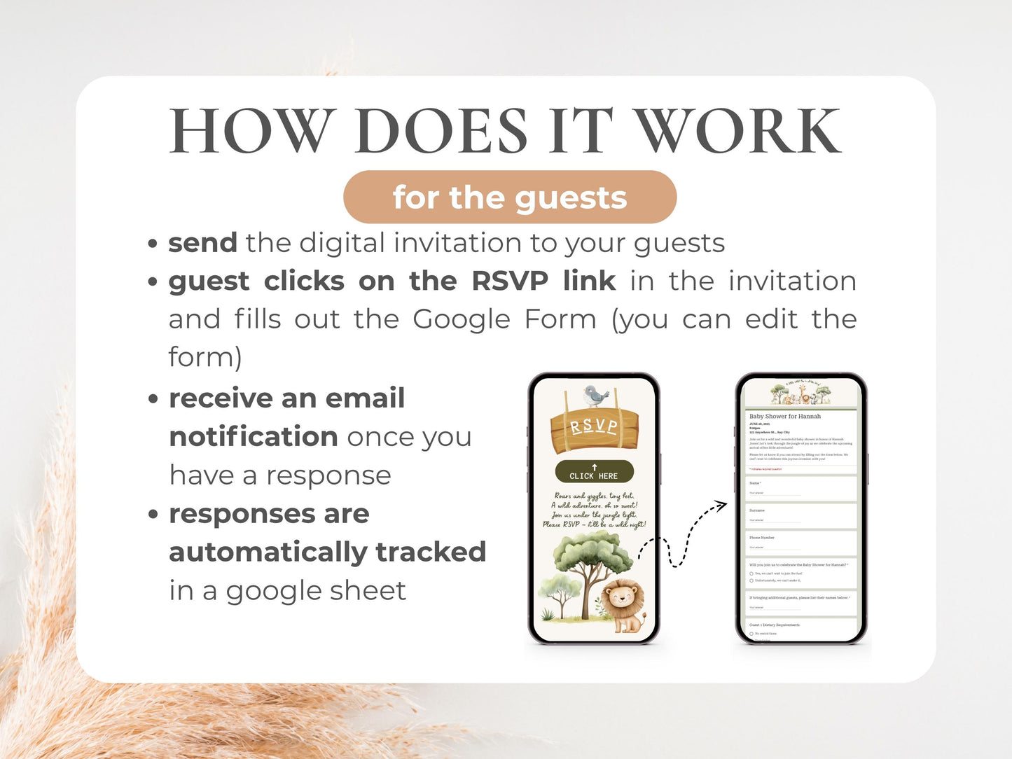Wild One Safari Baby Shower Digital Invitation + RSVP Tracking