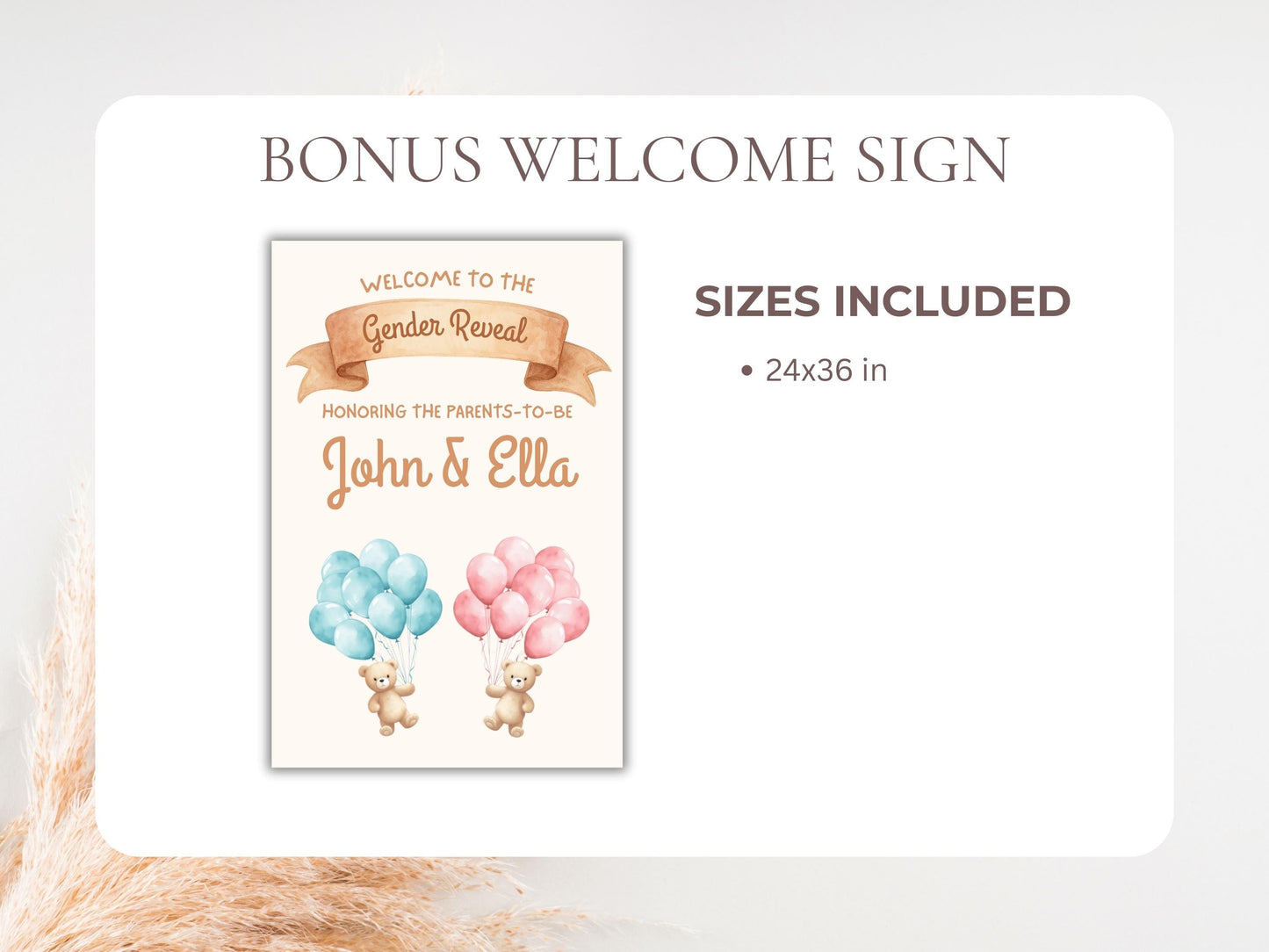 We Can Bearly Wait Gender Reveal Invitation + RSVP Tracker