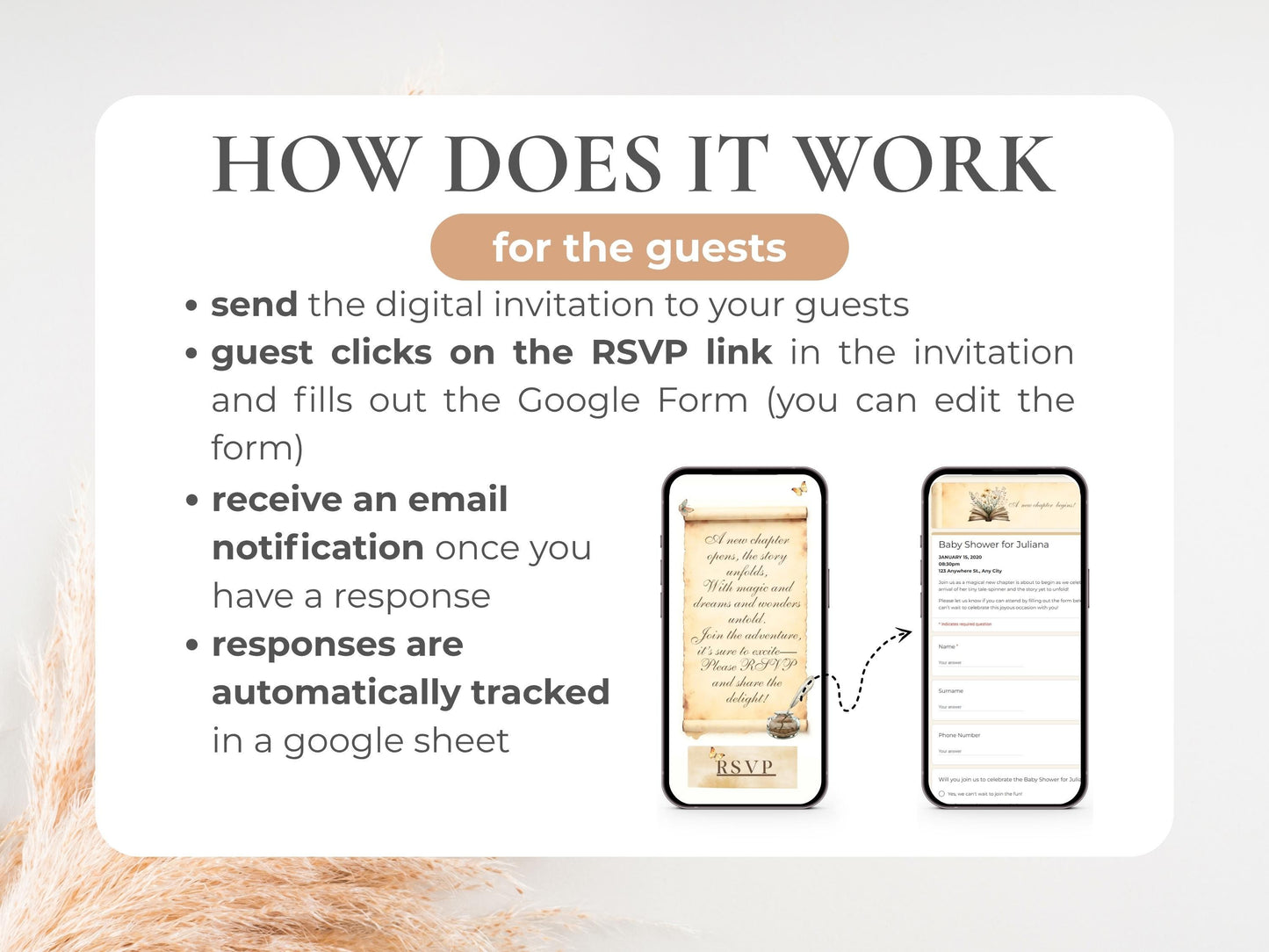 Once Upon a Baby Shower Digital Invitation + RSVP Tracker